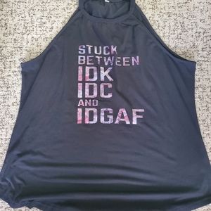 IDK IDC IDGAF Tank Top Plus Size
